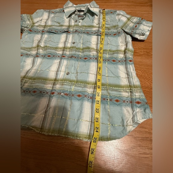 Bit and Bridle Womans Western Shirt Size L Pearl Snaps Short Sleeve - Picture 4 of 7